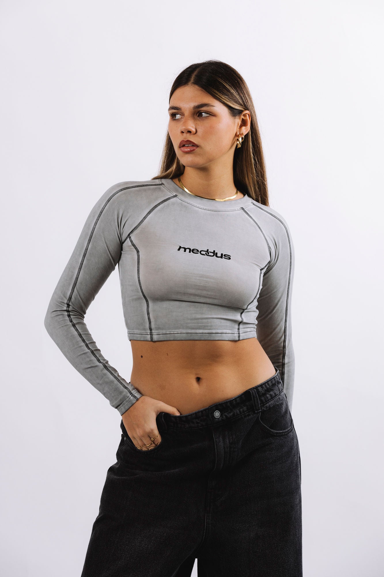 GREY LONGSLEEVE TOP